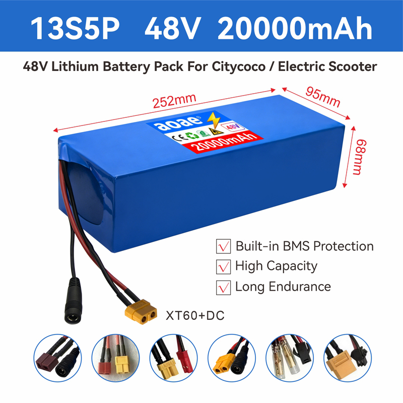 60V 30Ah Electric Scooter Battery - 48V Electric Scooter Battery 13S5P 20Ah