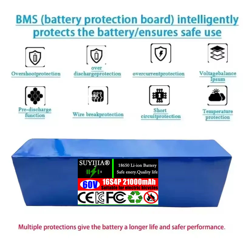 60V 21Ah New 18650 16S4P 1800W - 60V 30Ah Electric Scooter Battery recension och pris